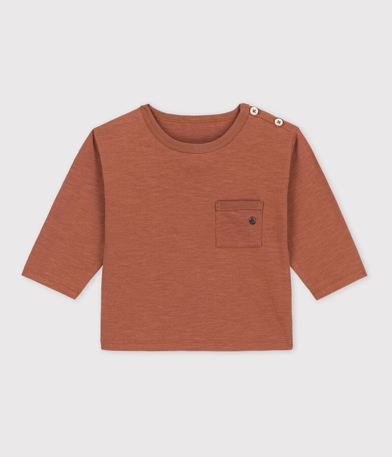 Tee-shirt manches longues b&eacute;b&eacute; en coton marron CINA