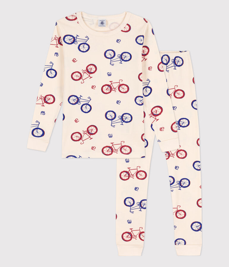 Pyjama ajust&eacute;  en coton enfant blanc AVALANCHE/ MULTICO