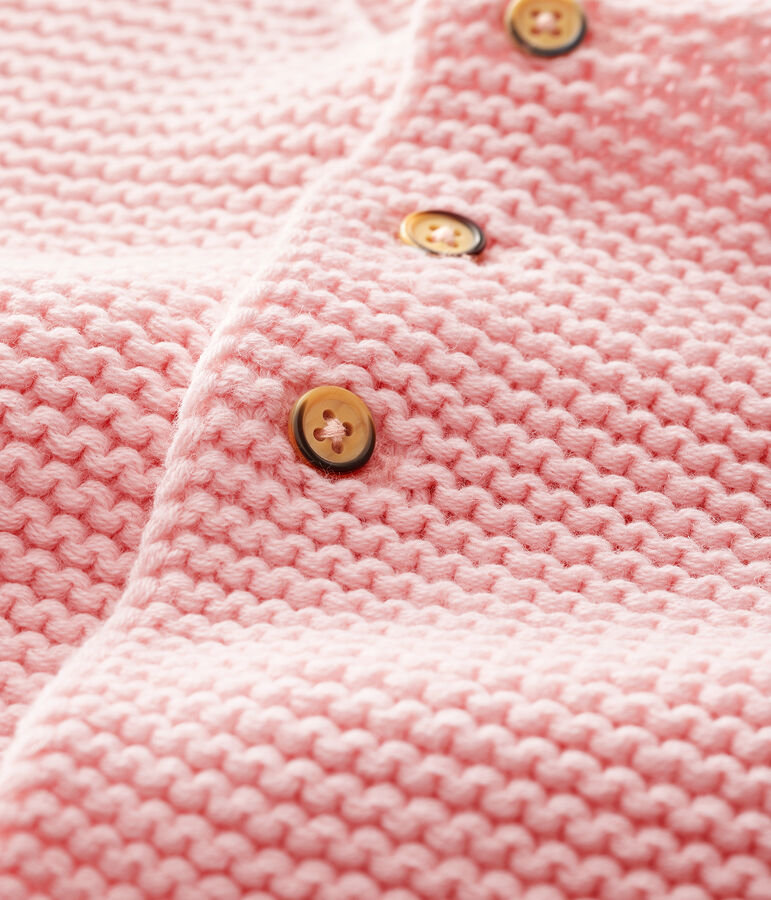 Cardigan laine et coton b&eacute;b&eacute; fille rose