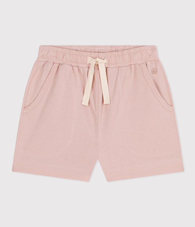 Short en coton enfant fille rose
