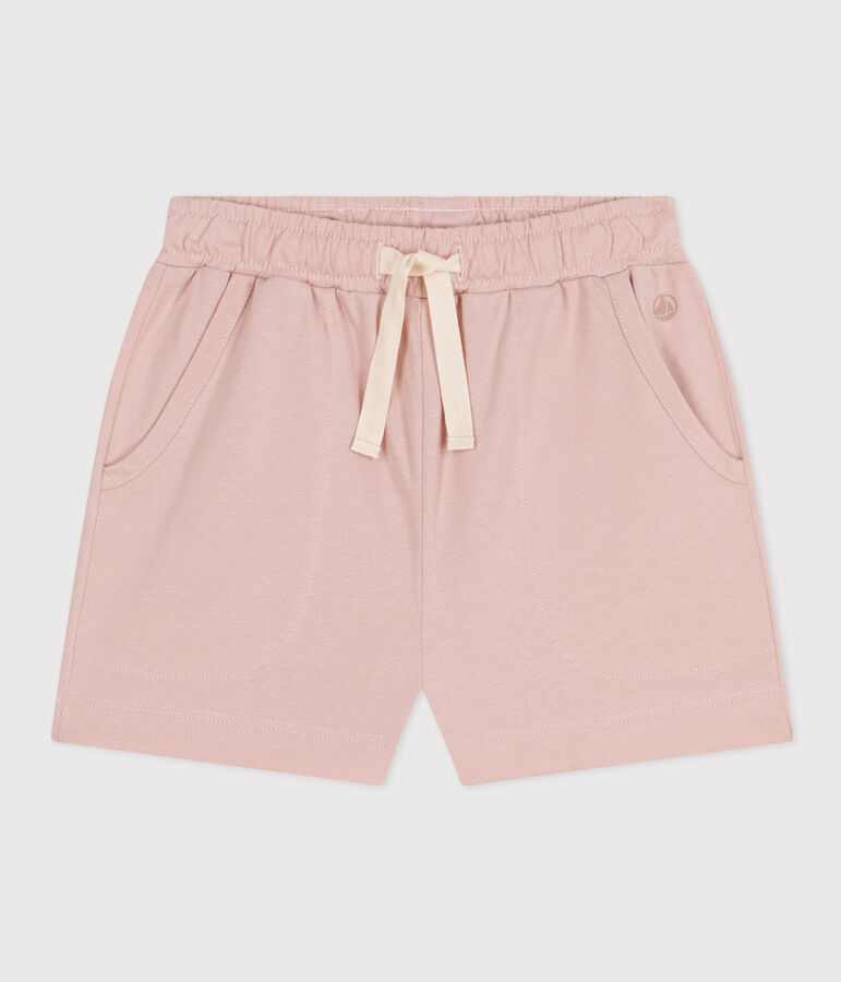 Short en coton enfant fille rose