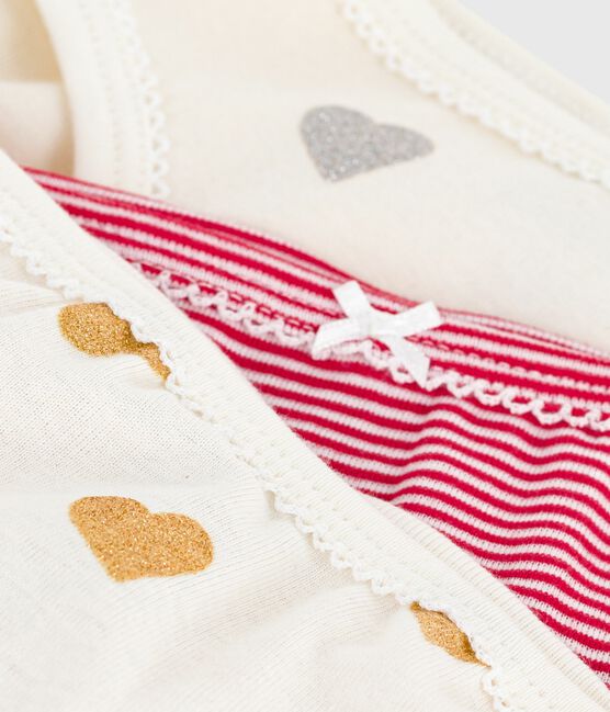 Lot de culottes enfant en coton imprimé cœurs variante 1