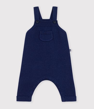 Salopette b&eacute;b&eacute; unie en tricot laine et coton