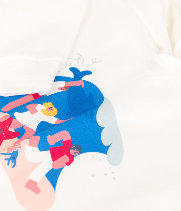 Sweatshirt gar&ccedil;on Petit Bateau x Water Family blanc