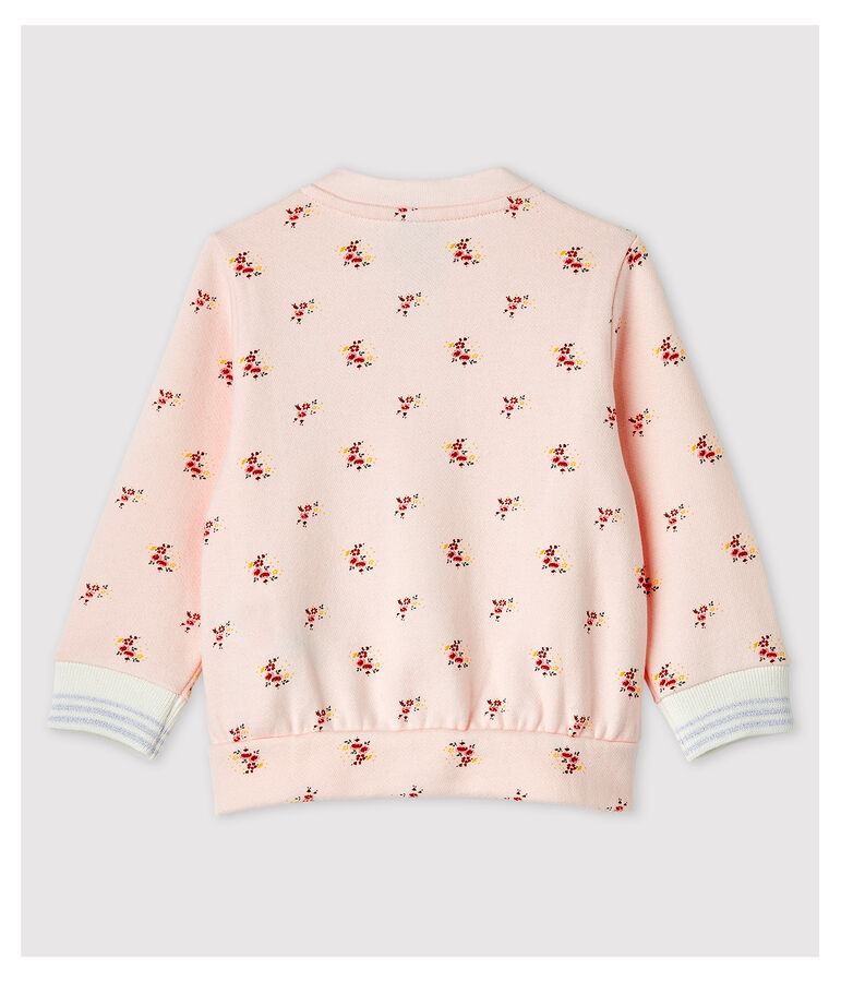 Teddy imprim&eacute; en molleton b&eacute;b&eacute; fille rose/multicouleur