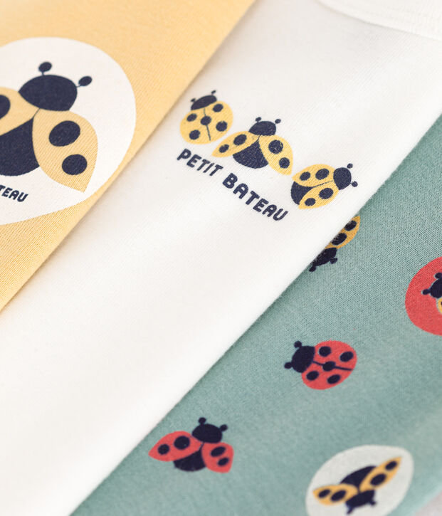 Lot de 3 bodies &agrave; bretelles en coton b&eacute;b&eacute; multicouleur