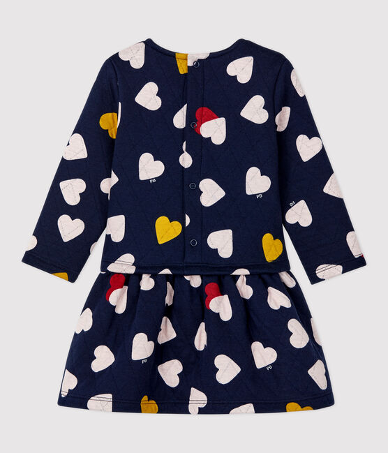 Robe matelassée bébé. bleu SMOKING/blanc MULTICO