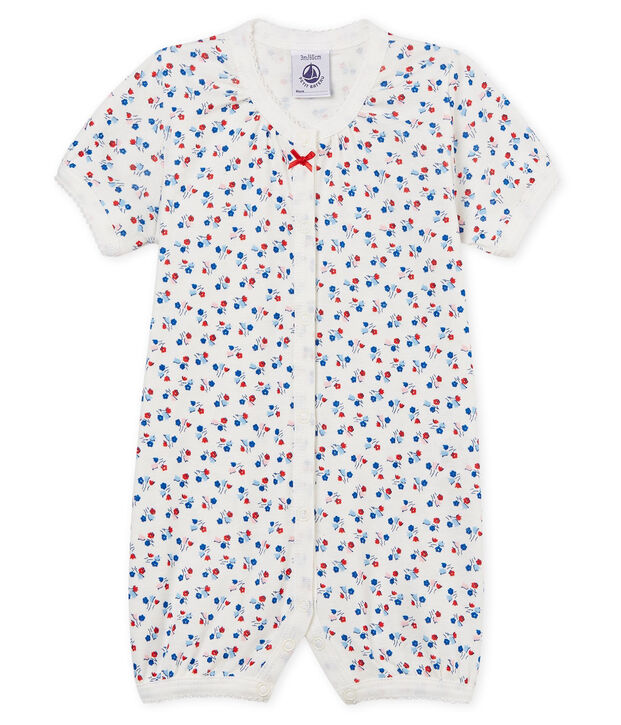 Combicourt b&eacute;b&eacute; fille en c&ocirc;te blanc/multicouleur