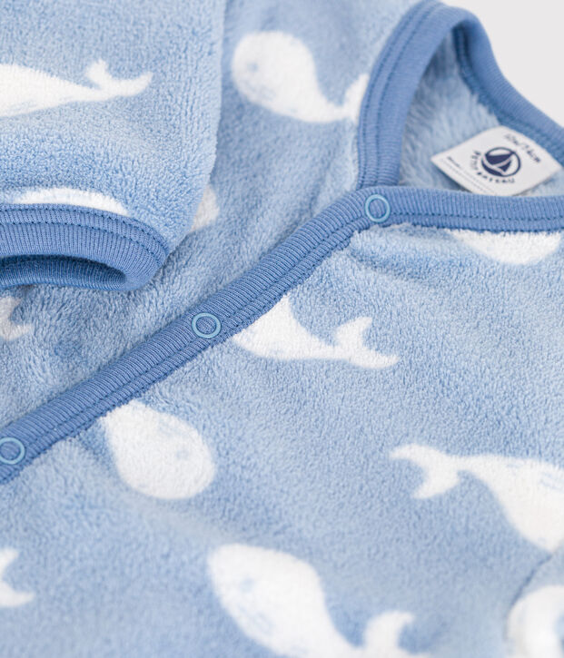 Surpyjama en polaire b&eacute;b&eacute; bleu/blanc