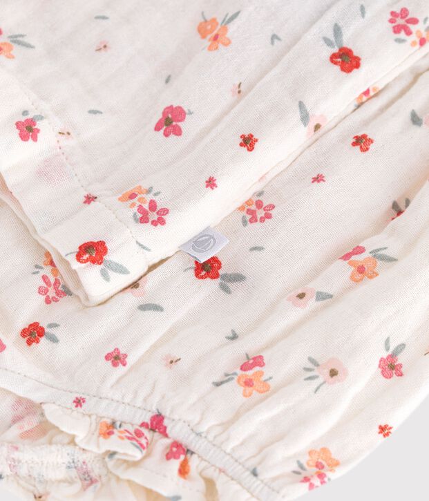 Robe sans manches b&eacute;b&eacute; en coton imprim&eacute; blanc/multicouleur