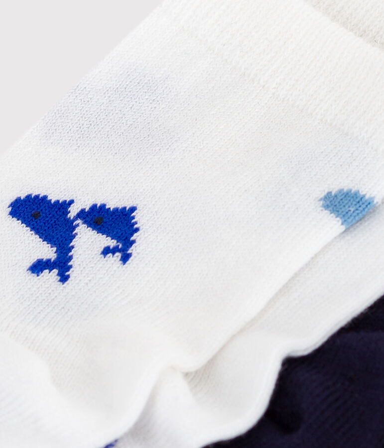 2 paires de chaussettes b&eacute;b&eacute; en coton imprim&eacute; baleine variante 1