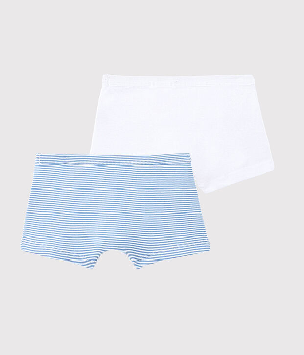 Lot de 2 boxers petit gar&ccedil;on en coton biologique multicouleur