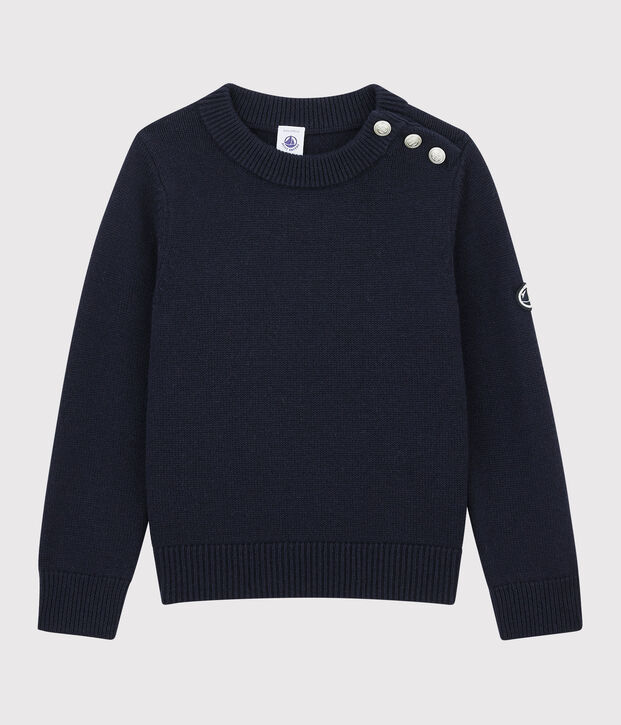 Pull en laine et coton enfant bleu marine