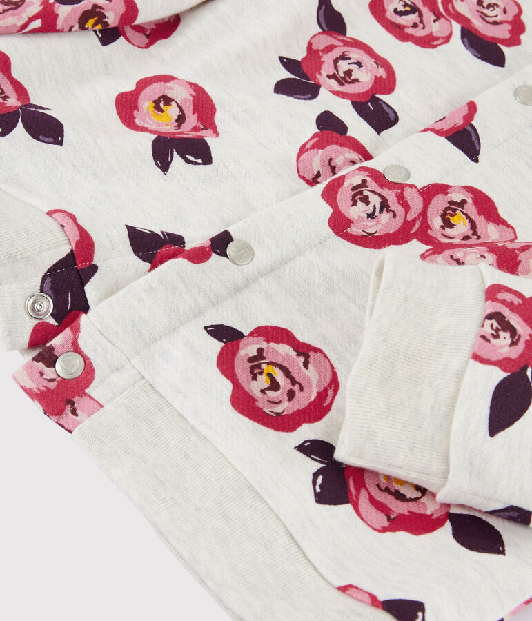 Cardigan en molleton enfant Fille beige MONTELIMAR/blanc MULTICO