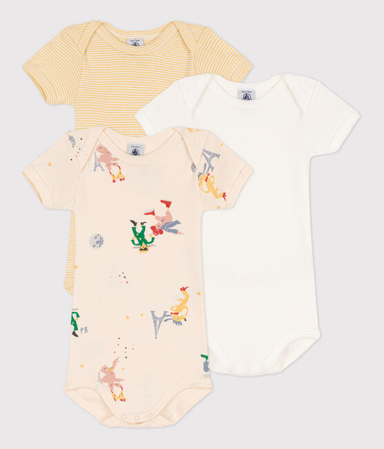 Lot de 3 bodies manches courtes Paris bébé en coton variante 1