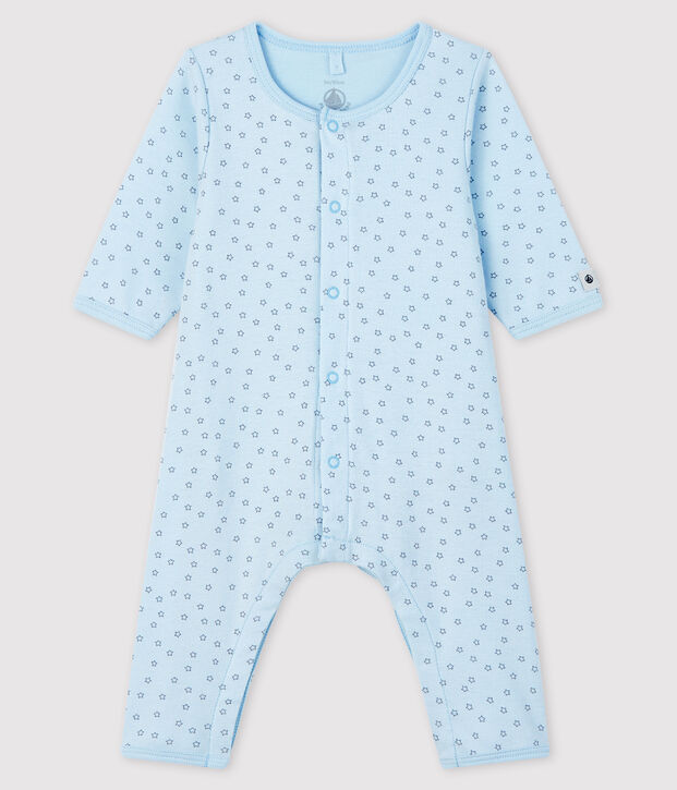 Bodyjama sans pieds &eacute;toiles b&eacute;b&eacute; gar&ccedil;on en coton biologique bleu/gris