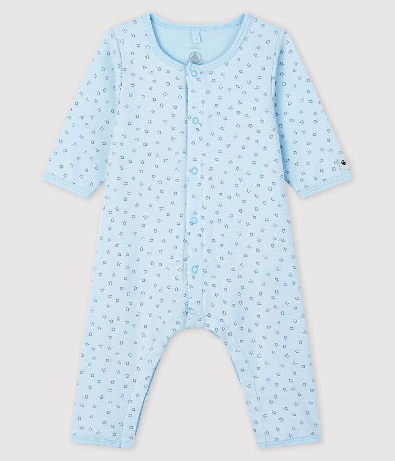 Bodyjama sans pieds &eacute;toiles b&eacute;b&eacute; gar&ccedil;on en coton biologique bleu FRAICHEUR/gris CONCRETE
