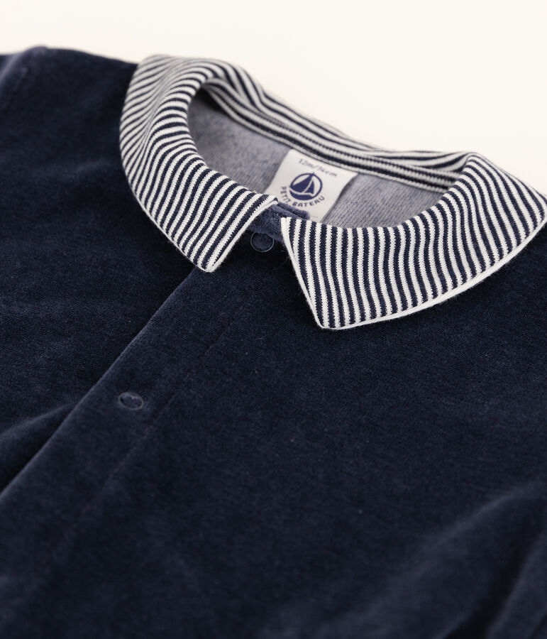 Dors bien b&eacute;b&eacute; &agrave; col en velours bleu SMOKING