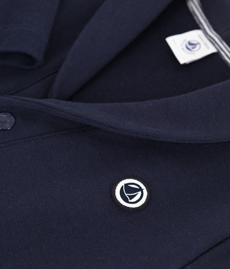 Cardigan enfant en coton uni bleu SMOKING