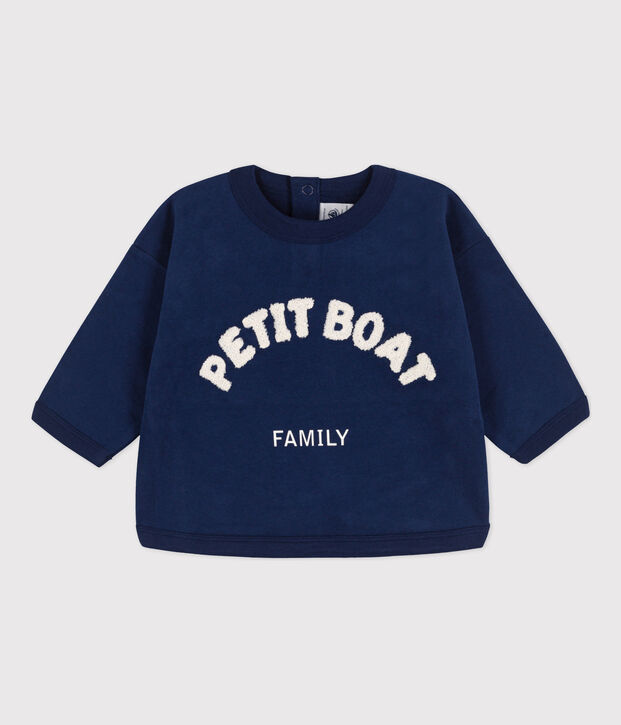 Sweatshirt b&eacute;b&eacute; en coton bleu fonc&eacute;