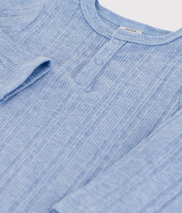 Body manches longues b&eacute;b&eacute; col tunisien en coton SKY