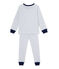 Pyjama garçon en milleraies gris POUSSIERE/blanc LAIT