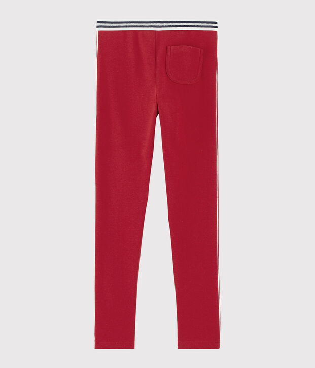 Jegging en coton &eacute;lasthanne enfant fille rouge