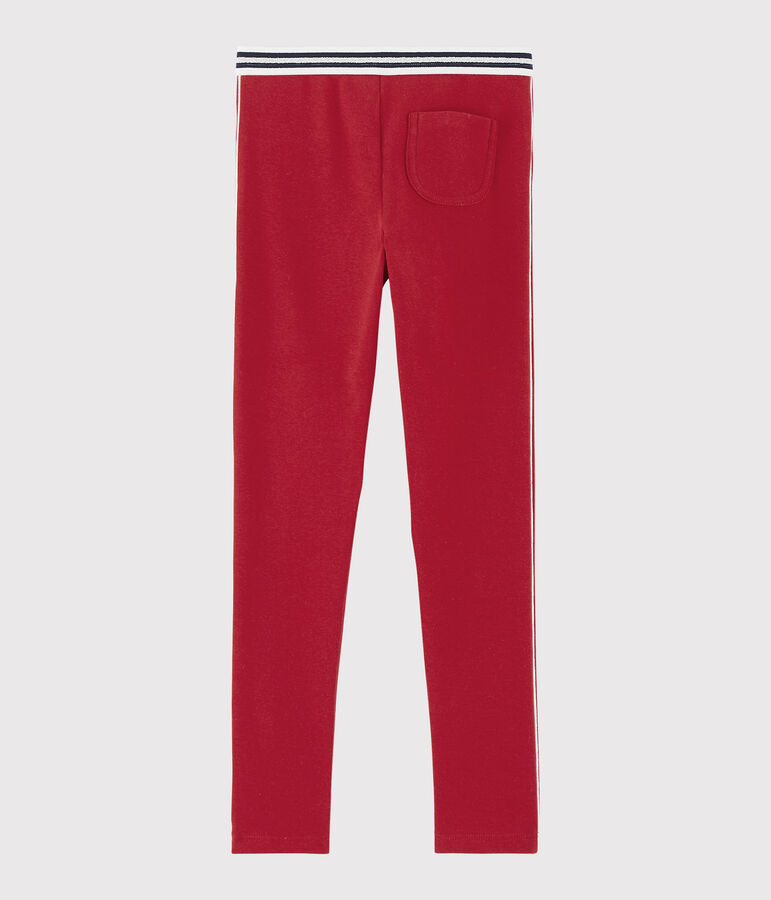 Jegging en coton &eacute;lasthanne enfant fille rouge TERKUIT