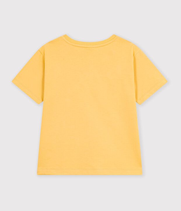 Tee-shirt enfant manches courtes imprim&eacute; jaune