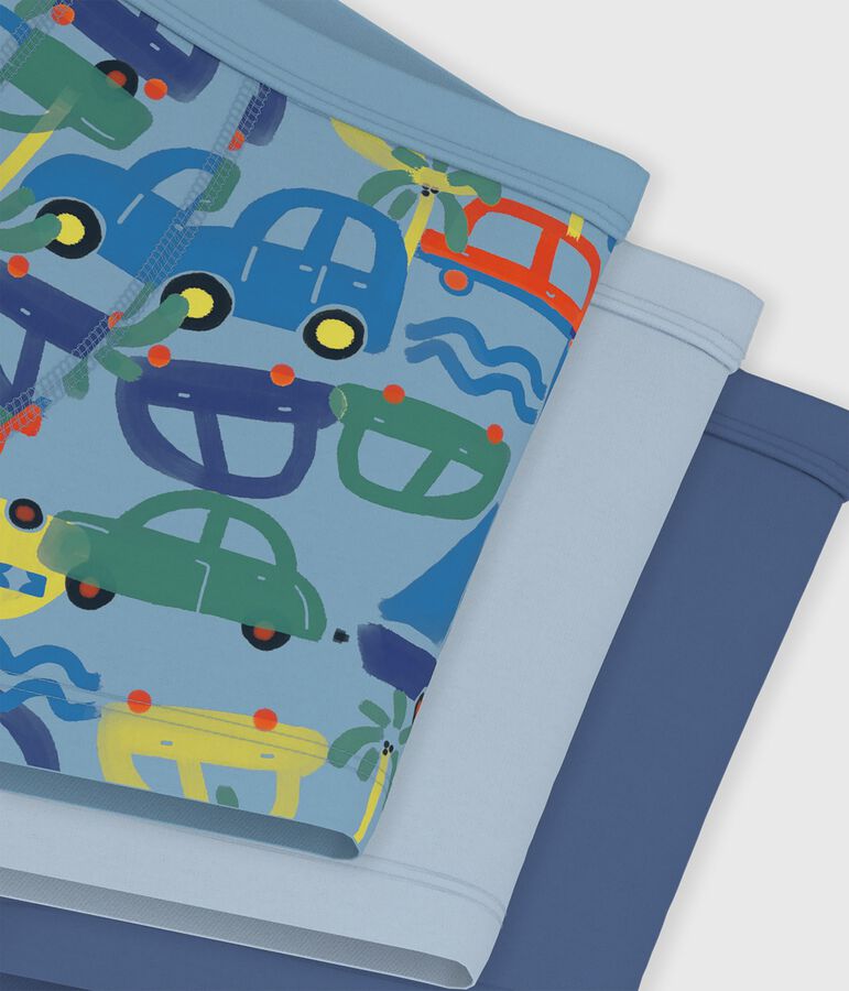 Lot de boxers enfant en coton &agrave; ceinture collet&eacute;e imprim&eacute; variante 1