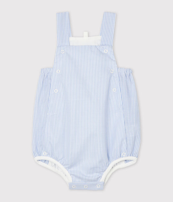 Combicourt bébé en popeline rayée blanc MARSHMALLOW/blanc MULTICO