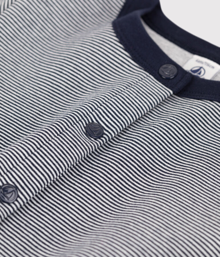 Cardigan en double jersey enfant fille bleu SMOKING/blanc MARSHMALLOW