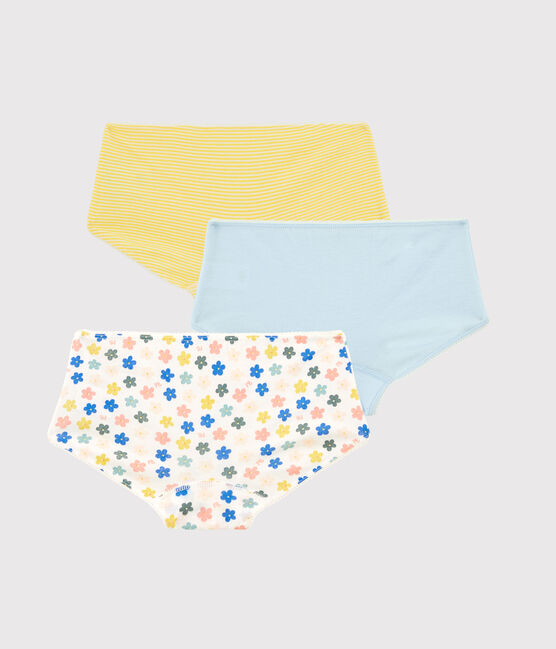 Lot de 3 shorties fleuri phosphorescents petite fille en coton variante 1