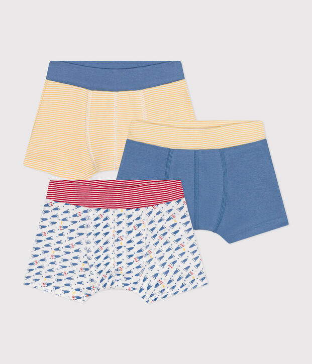 Lot de 3 boxers fus&eacute;es en coton enfant multicouleur