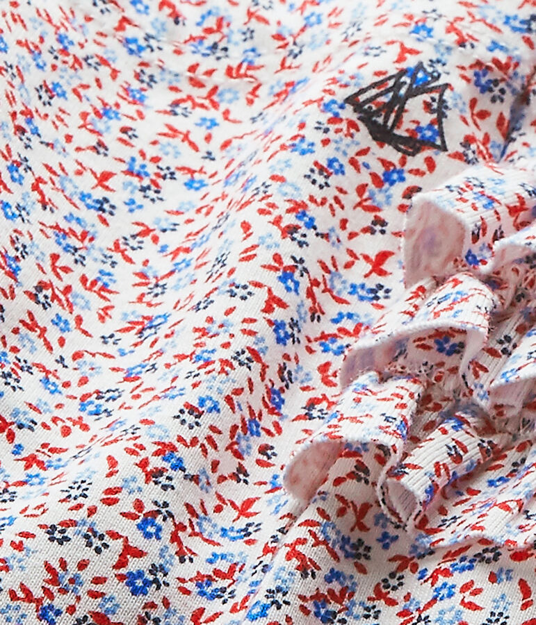 Legging b&eacute;b&eacute; fille imprim&eacute; blanc MARSHMALLOW/rouge TERKUIT/ MULTICO