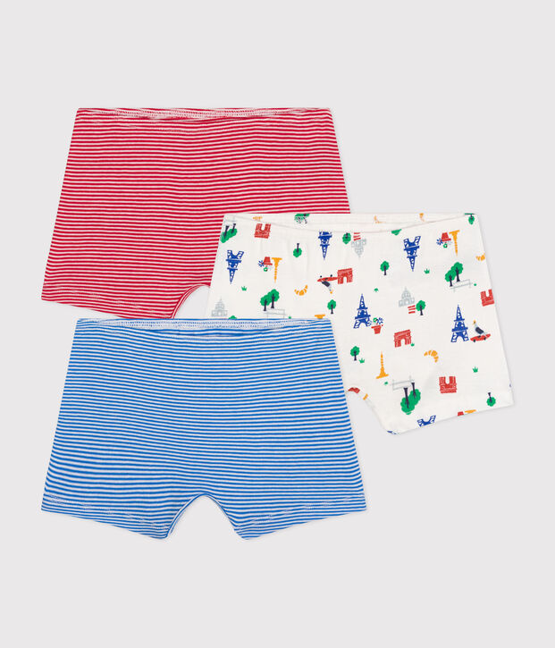 Lot de 3 shorties Paris en coton enfant multicouleur