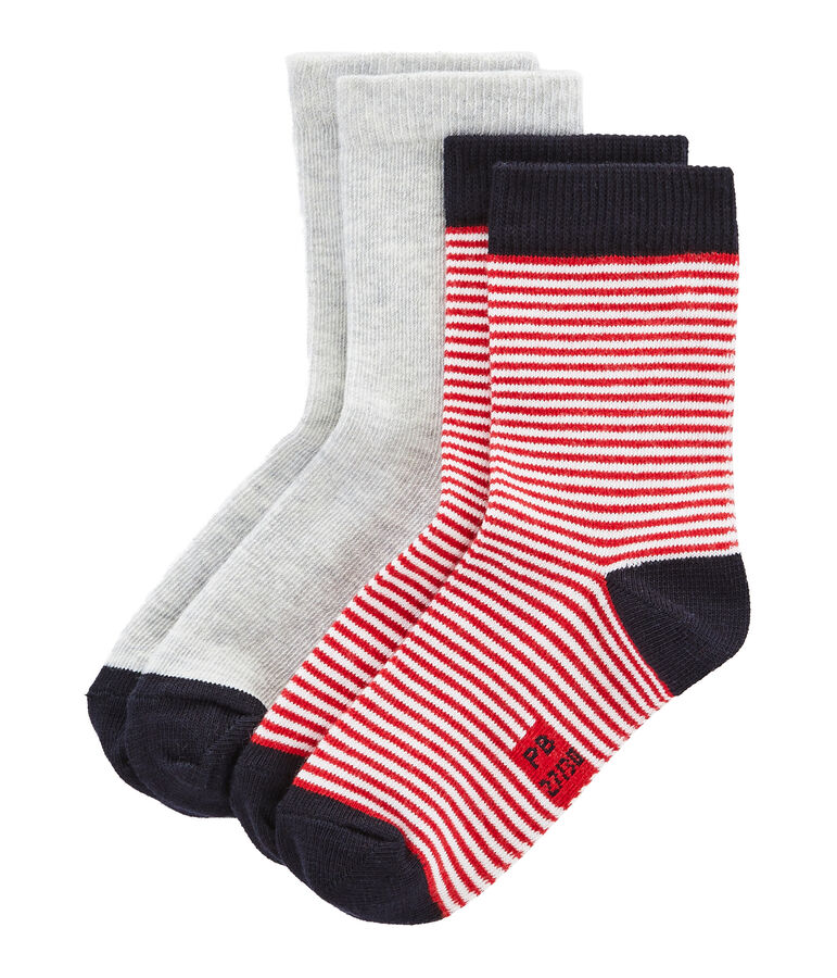 Lot de 2 paires de chaussettes enfant mixte multicouleur