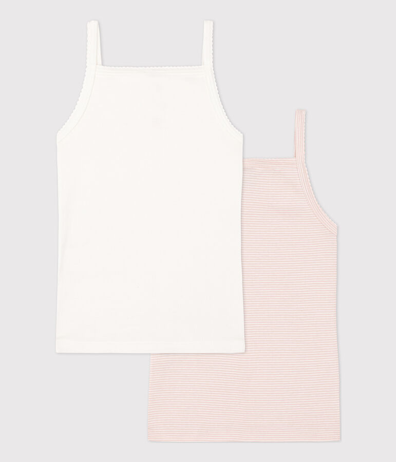 Lot de 2 chemises &agrave; bretelles milleraies petite fille en coton variante 1