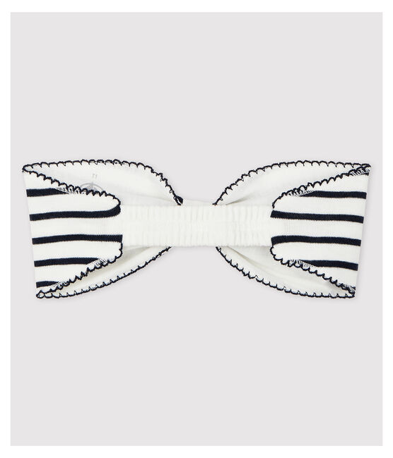 Bandeau en coton bébé. blanc MARSHMALLOW/bleu SMOKING