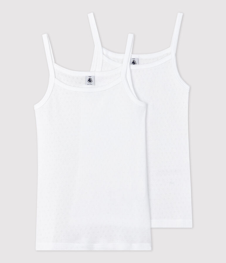 Lot de 2 chemises &agrave; bretelles ajour&eacute;es fille variante 1