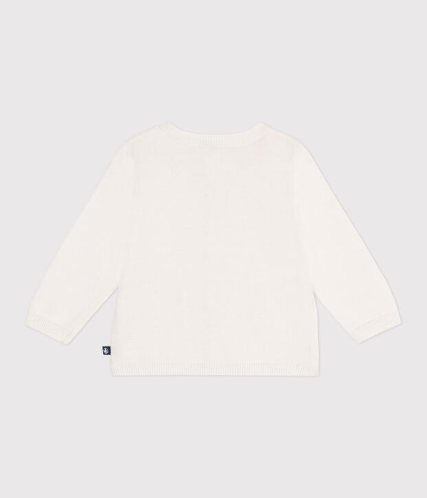 Cardigan b&eacute;b&eacute; en coton point fantaisie blanc