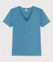 Tee-shirt L'ICONIQUE col V en coton Femme bleu LAVIS