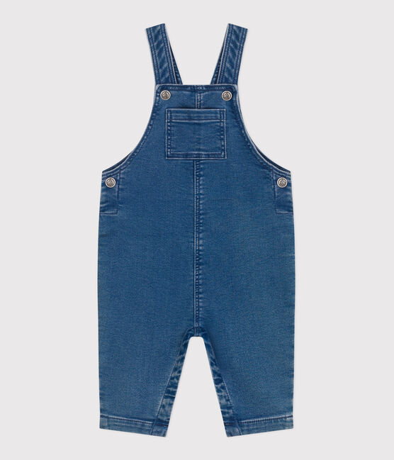 Salopette bébé en jean élasthanne jambes longues bleu BLEU DELAVE