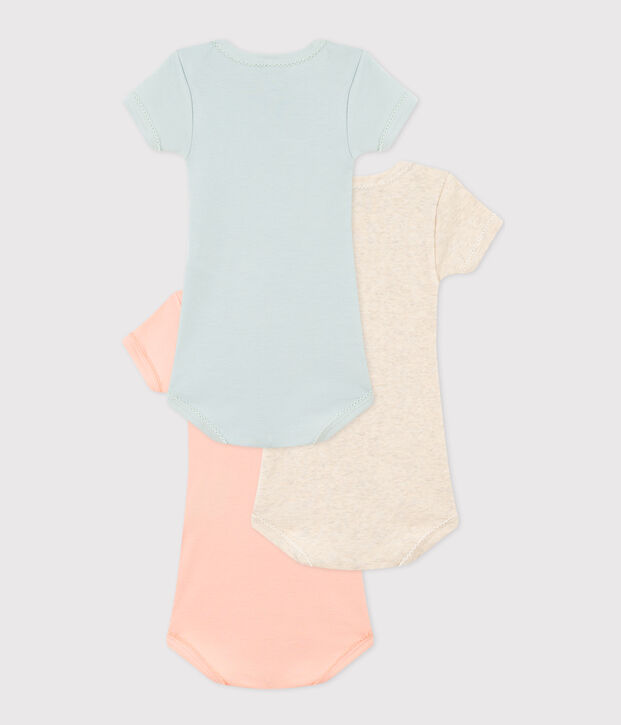 Lot de 3 bodies manches courtes 130 ans en coton multicouleur
