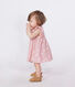 Robe bébé en gaze de coton et son bloomer, imprimée à fleurs