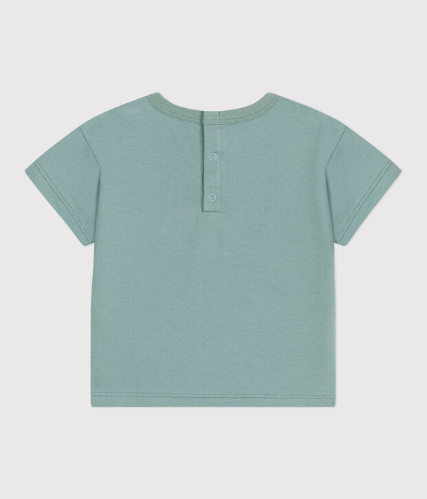 T-shirt b&eacute;b&eacute; en coton &agrave; manches courtes uni vert