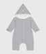 Combinaison longue ouatinée à capuche en coton bébé