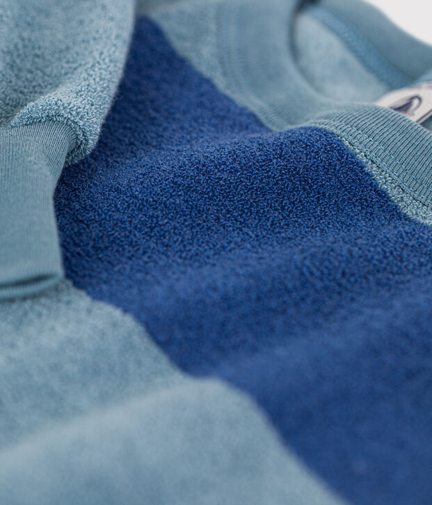 Sweatshirt en bouclette &eacute;ponge enfant fille / gar&ccedil;on bleu/bleu