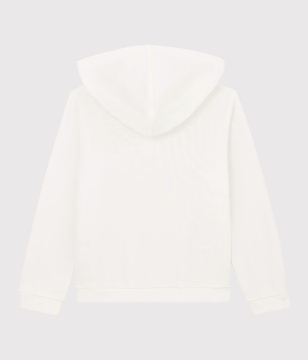 Tee-shirt &agrave; capuche enfant fille blanc