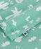 Pyjama short enfant en coton imprimé vert ALOEVERA/blanc MARSHMALLOW